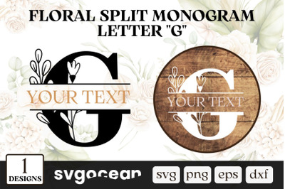 Floral Split Monogram Letter G