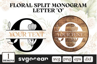 Floral Split Monogram Letter O