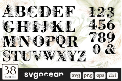 Floral Alphabet Letters and Numbers