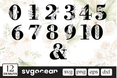 Floral Numbers Svg Bundle