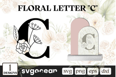 Floral Letter C