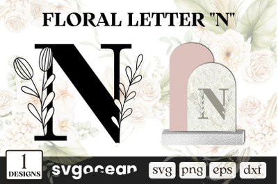 Floral Letter N