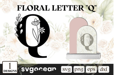 Floral Letter Q