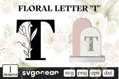 Floral Letter T