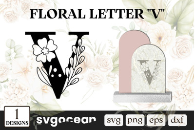 Floral Letter V