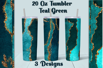 Tumbler Teal Green Sublimation Design PNG