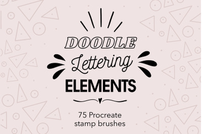 Doodle lettering elements Procreate stamp brushes