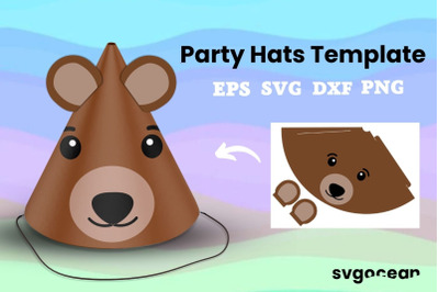 Bear Party Hat Cut File