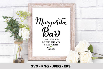 Margarita Bar SVG. Wedding bar sign. Party decorations