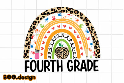 Fourth Grade Leopard Rainbow Graphics