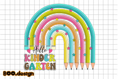 Hello Kindergarten Rainbow Crayons Graphics