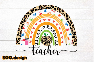 Teacher Leopard Rainbow Graphics