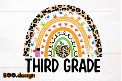 Third Grade Leopard Rainbow Graphics