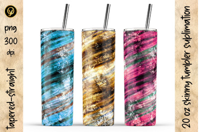 20 Oz Skinny Tumbler Abstract Metal Texture Sublimation Designs