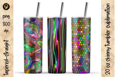 20 Oz Skinny Tumbler Abstract Geometric Sublimation Designs