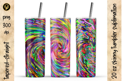 20 Oz Skinny Tumbler Abstract Twirling Geometric Sublimation Designs