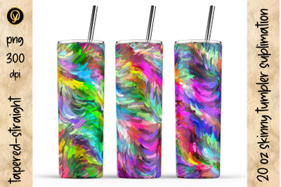 20 Oz Skinny Tumbler Abstract Paint Strokes Sublimation Designs