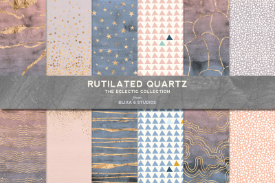 Rutilated Quartz: Marbled Digital Clipart Pack