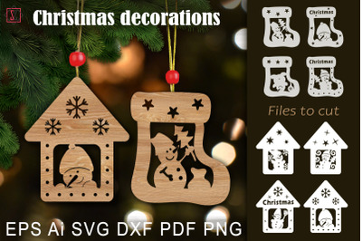Christmas decorations. Files to be cut/SVG