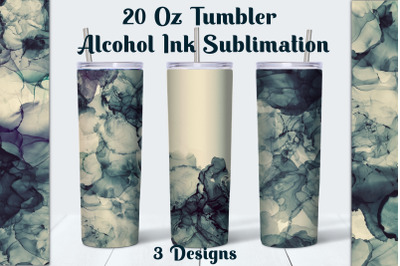 Alcohol Ink Dark Blue Tumbler Sublimation Designs.