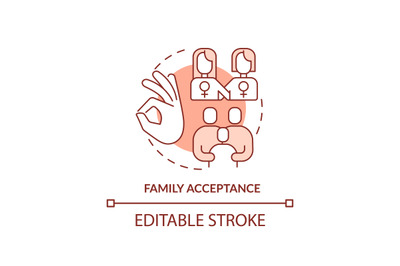 Family acceptance red concept icon