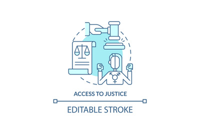 Access to justice turquoise concept icon