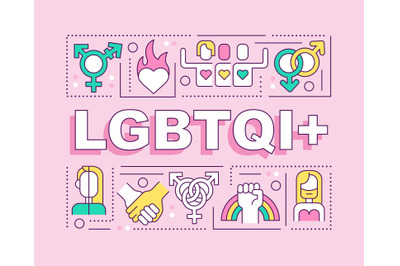 LGBTQI word concepts pink banner