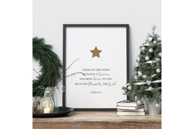 Christmas Poster, Luke 2:11, Christmas Bible Verse