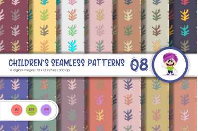 Cute Baby Seamless Patterns 08. Digital Paper