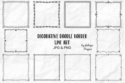 10 Decorative Doodle Border Line Art