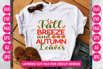 Fall Breeze And Autumn Leaves SVG Cut File