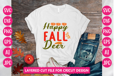 Happy Fall Deer SVG Cut File