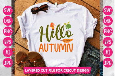 Hello Autumn SVG Cut File