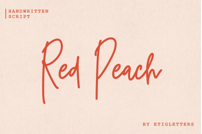 Red Peach Monoline Script