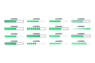 Loading bar. Download progress status, web page loading scale and uplo