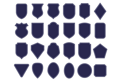 Badge shapes. Patch template, different insignia badges backgrounds an