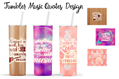 Music Quotes Tumbler| Music 20 Oz Tumbler| Tumbler Wrap Templates