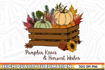 Pumpkin Kisses and Harvest Wishes PNG