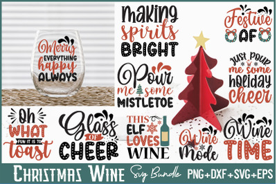 Christmas Wine Svg Bundle