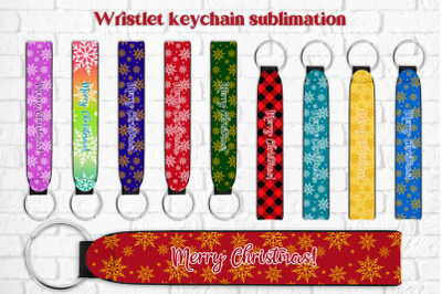 Wristlet keychain Christmas sublimation | Key fob wristlet