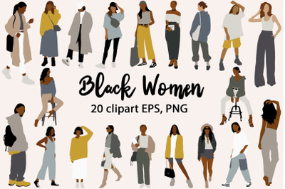 Abstract Black Women clipart