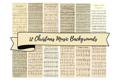 12 Vintage Christmas Music Backgrounds