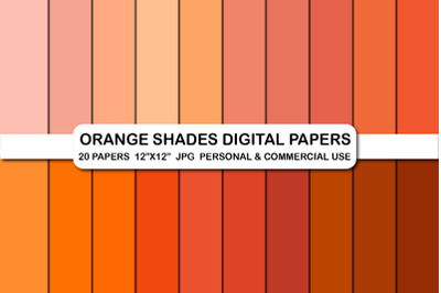 Orange Shades Digital Papers Background, Orange paper set