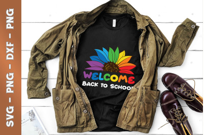 Welcome Back To School Sunflower Rainbow