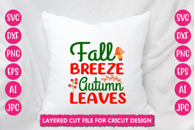 Fall Breeze Autumn Leaves SVG Cut File