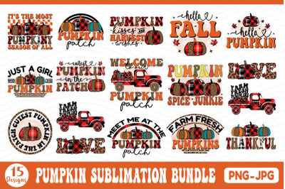 Pumpkin Sublimation PNG, JPG Bundle Vol.1