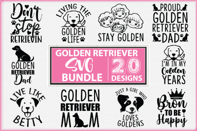 Golden Retriever SVG Bundle 20 Designs