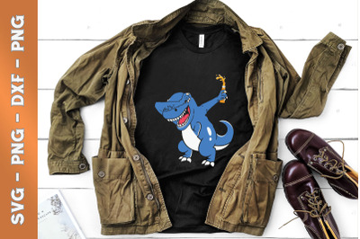 Cool Dabbing Dinosaur With Beer