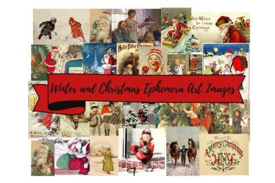 Winter and Christmas Art Images 6 Sheets
