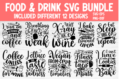 Food &amp; Drink SVG Bundle 12 Design Vol.02